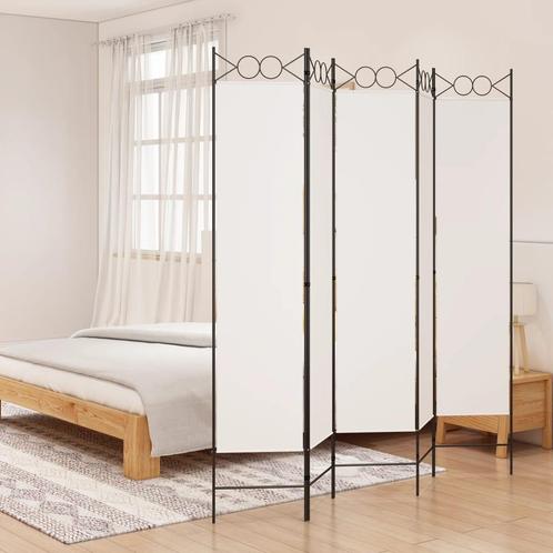 vidaXL Kamerscherm met 5 panelen 200x200 cm stof wit, Huis en Inrichting, Woonaccessoires | Kamerschermen, Nieuw, Verzenden