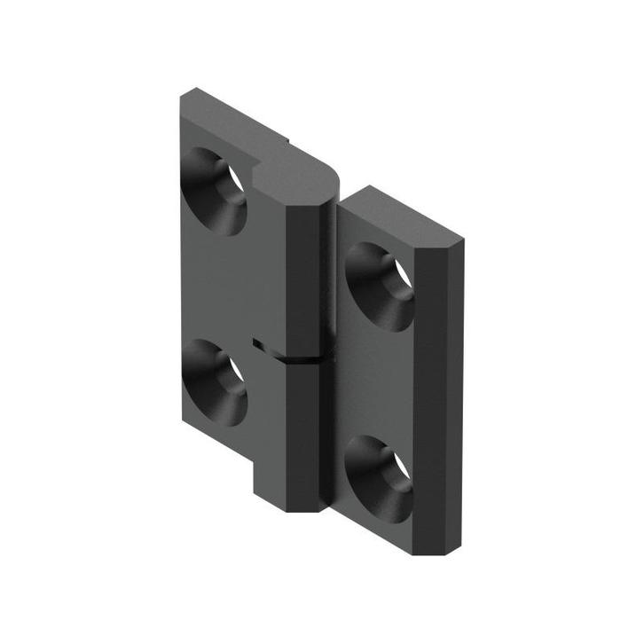 Scharnier - 40 x 40mm - Gegalvaniseerd - Links - RAL 9005, Doe-het-zelf en Verbouw, Hang- en Sluitwerk, Slot, Nieuw, IJzer, Ophalen of Verzenden