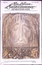 Oorlogsgewonden met treurende Jezus op spotprent (Lithos), Antiek en Kunst, Verzenden
