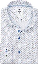 R2 Japanese Knitted Overhemd Print Wit maat 44 Heren, Verzenden, Nieuw, Wit, R2 Amsterdam
