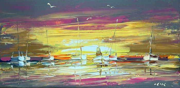 Janusz Kik (1956) - Arrêt Du Soir, Antiek en Kunst, Kunst | Schilderijen | Klassiek