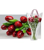 Boeket van 9 houten tulpen van 34 cm Red Aubergine, Kleding | Heren, Schoenen, Ophalen of Verzenden, Nieuw