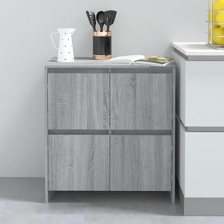 vidaXL Dressoir 70x41x75 cm bewerkt hout grijs sonoma, Huis en Inrichting, Kasten | Dressoirs, 25 tot 50 cm, Nieuw, 50 tot 100 cm