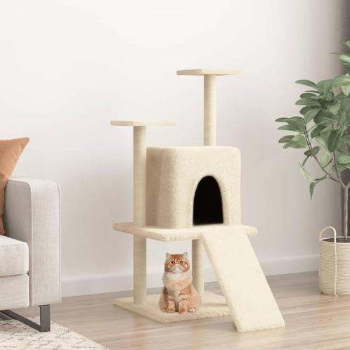 vidaXL Kattenmeubel met sisal krabpalen 110 cm crèmekleurig, Dieren en Toebehoren, Katten-accessoires, Nieuw, Verzenden