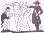 Spotprent over de verduidelijking van Deckers (lijst optie), Antiek en Kunst, Kunst | Litho's en Zeefdrukken, Verzenden