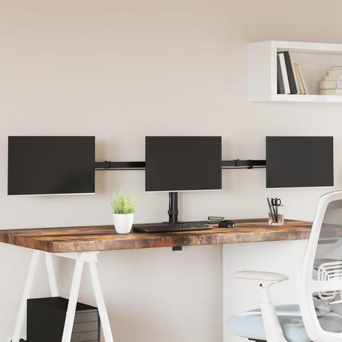 vidaXL Monitorstandaard drieubbel VESA 75/100 mm staal zwart, Audio, Tv en Foto, Televisie-accessoires, Nieuw, Verzenden
