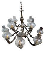 Plafondlamp - Gepatineerd brons - Bronzen kroonluchter 12