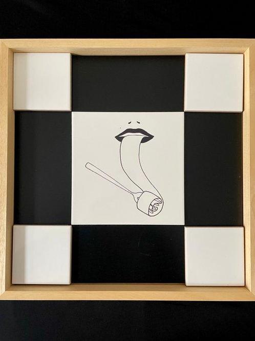 Kiasmo Bistrot - Vincenzo DAlba - Lijst- bistro - Hout,, Antiek en Kunst, Kunst | Designobjecten