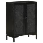vidaXL Dressoir 55x30x77 cm massief mangohout en ijzer zwart, Huis en Inrichting, Kasten | Dressoirs, Verzenden, Nieuw, 50 tot 100 cm