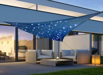 Zonnedoek met 100 LEDs - Blauw - 3,6 x 3,6 x 3,6M beschikbaar voor biedingen