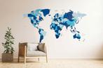 Wereldkaart Blue Fantasy - Klein, Huis en Inrichting, Woonaccessoires | Wanddecoraties, Verzenden, Nieuw