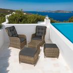 Wicker loungeset Benissa 2+2 met aluminium frame - natuur, Tuin en Terras, Verzenden, Nieuw