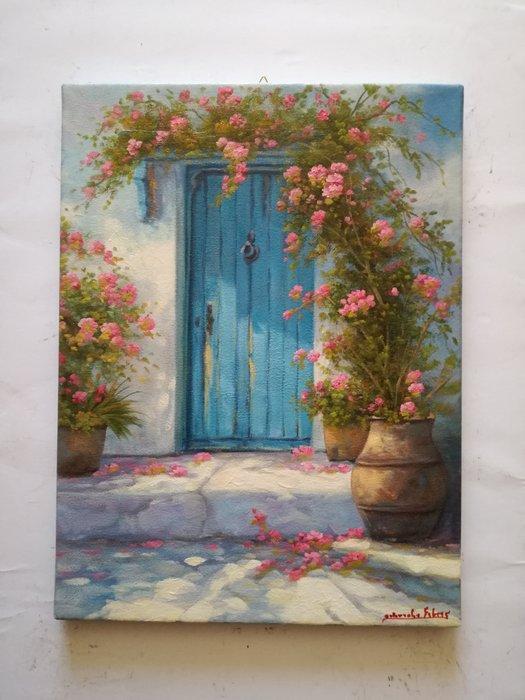 Gabriele Fabris (1958) - Rustico con fiori, Antiek en Kunst, Kunst | Schilderijen | Klassiek