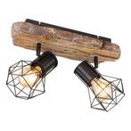Opbouwspots PRISKA 2-lichts Hout E27, Huis en Inrichting, Lampen | Spots, Nieuw, Ophalen of Verzenden, Led