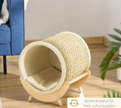 Stabiel Kattenhuis met Kraskant en Zacht Ligkussen, Dieren en Toebehoren, Kattenmanden, Nieuw, Verzenden