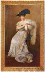 Scuola della belle époque (XX) - Ritratto di Signora seduta, Antiek en Kunst