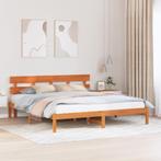 vidaXL Bedframe met hoofdeinde, gewaxed bruin, 180x200 cm,, Eenpersoons, Bruin, Verzenden, Nieuw