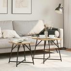 vidaXL Bijzettafelset 2 pcs Artisan Eiken en Zwart 50 x 50 x, Huis en Inrichting, Verzenden, Nieuw, Hout