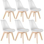 Eetkamerstoelen Frederikke - wit/wit, Set van 6, Huis en Inrichting, Stoelen, Verzenden, Nieuw
