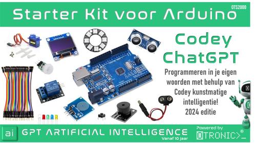 Starterkit voor Arduino UNO met Codey ChatGPT AI Nederlands, Hobby en Vrije tijd, Elektronica-componenten, Nieuw, Ophalen of Verzenden