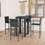 vidaXL 5-delige Tuinbarset met armleuningen poly rattan, Verzenden, Nieuw, Rotan, 5 zitplaatsen