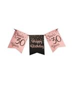 Banner 30 Jaar Roze Zwart 6m, Hobby en Vrije tijd, Feestartikelen, Verzenden, Nieuw