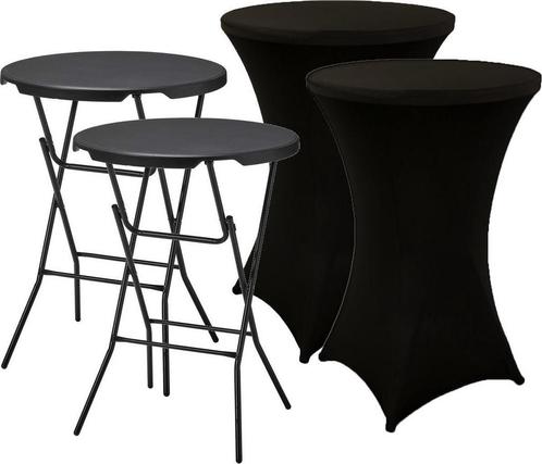 2x Zwarte Statafel + 2x Zwarte Statafelrok – Diameter 80 CM, Huis en Inrichting, Keuken | Keukenbenodigdheden, Nieuw
