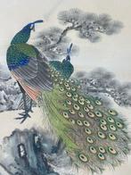 Japanse hangende rol – Gobunbu Itsusuzu – Pauwen & Bloemen –, Antiek en Kunst