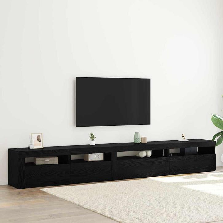 vidaXL TV Kabinet Set 3 pcs Zwart eiken 270 x 35 x 40 cm, Huis en Inrichting, Kasten | Televisiemeubels, Nieuw, Minder dan 50 cm