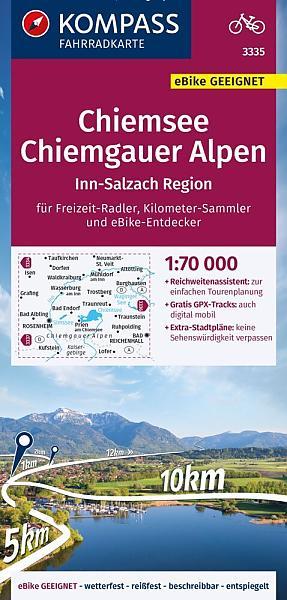 Fietskaart 3335 Chiemsee, Chiemgauer Alpen Kompass, Boeken, Atlassen en Landkaarten, Nieuw, Verzenden