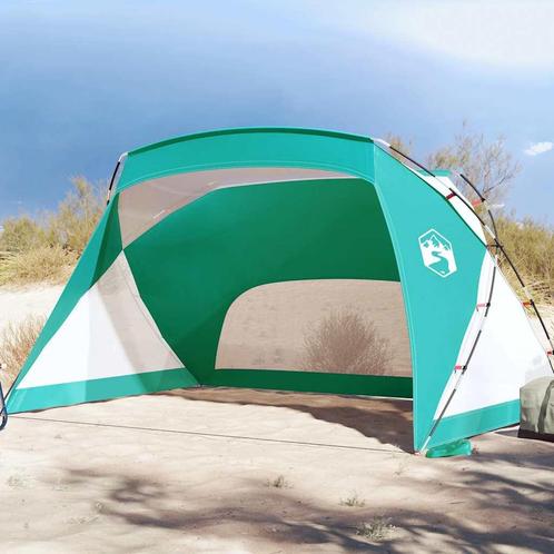 vidaXL Strandtent 274x178x170/148 cm 185T polyester zeegroen, Caravans en Kamperen, Tenten, Nieuw, tot en met 2, Verzenden