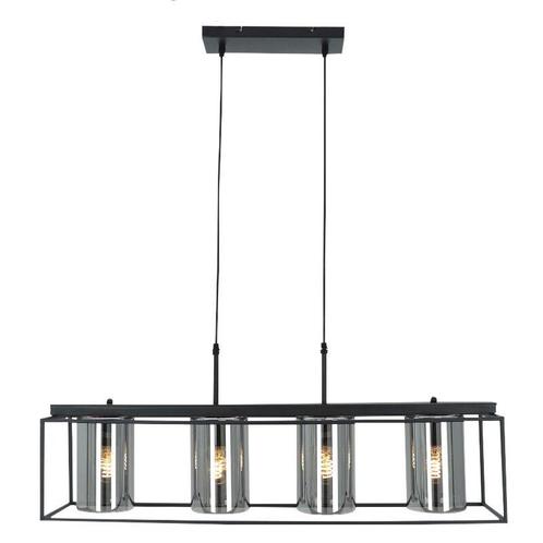 Moderne hanglamp zwart, Jessa, Huis en Inrichting, Lampen | Hanglampen, Nieuw, Glas, 75 cm of meer, Ophalen of Verzenden