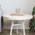 vidaXL Tafelblad rond Ø50x3 cm massief grenenhout wit, Verzenden, Nieuw