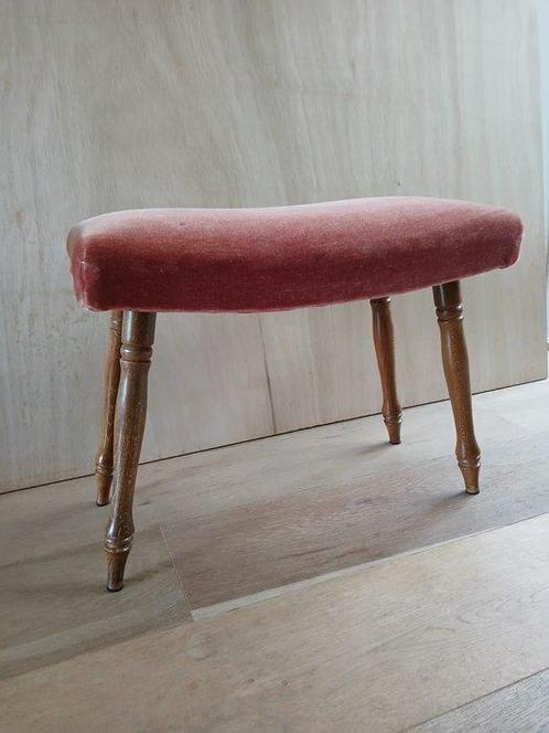 Kruk - Eik - Vintage voetenbankje, Antiek en Kunst, Curiosa en Brocante