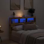 vidaXL Hoofdbordkast met LED 140x17x102 cm oud hout, Huis en Inrichting, Slaapkamer | Bedden, Verzenden, Nieuw, Bruin, Hout