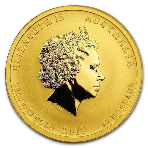 Australië. 2019 1/2 oz $50 AUD Gold Lunar Year of the Pig, Postzegels en Munten, Edelmetalen en Baren
