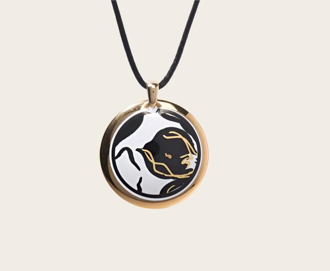 Ontmoeting Collectie goud rond porseleinen ketting hanger, Sieraden, Tassen en Uiterlijk, Kettinghangers, Nieuw, Ophalen of Verzenden