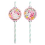 Unicorn Rietjes 19,7cm 8st, Hobby en Vrije tijd, Feestartikelen, Verzenden, Nieuw