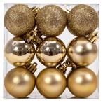 REA Kerstballen Set - Kunststof - Ø 6, 4 en 3 cm - Goud e.., Diversen, Kerst, Nieuw, Ophalen of Verzenden