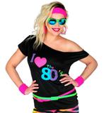T-Shirt Dames I Love 80s Zwart Fashion, Ophalen of Verzenden, Nieuw