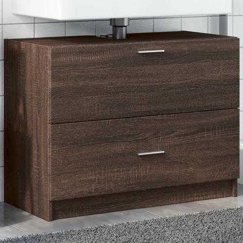 vidaXL Wastafelkast 78x37x59 cm bewerkt hout bruin, Huis en Inrichting, Badkamer | Badkamermeubels, Nieuw, Minder dan 100 cm, Verzenden