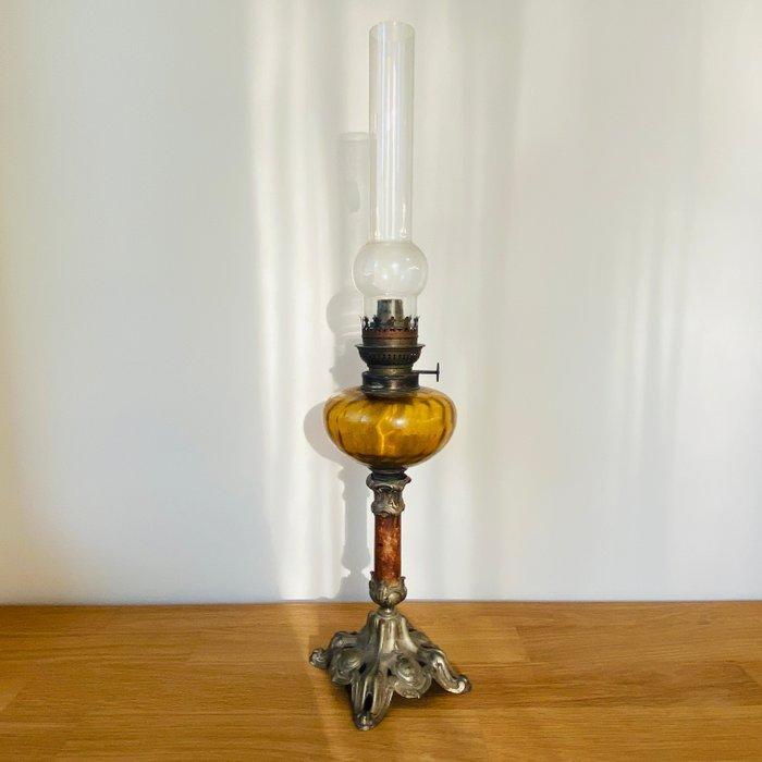 Olielamp - Glas, Messing, Antiek en Kunst, Antiek | Overige Antiek