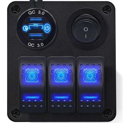 ProRide Schakelpaneel 12V voor Auto/Boot - USB Lader 3, Doe-het-zelf en Verbouw, Elektra en Kabels, Nieuw, Verzenden