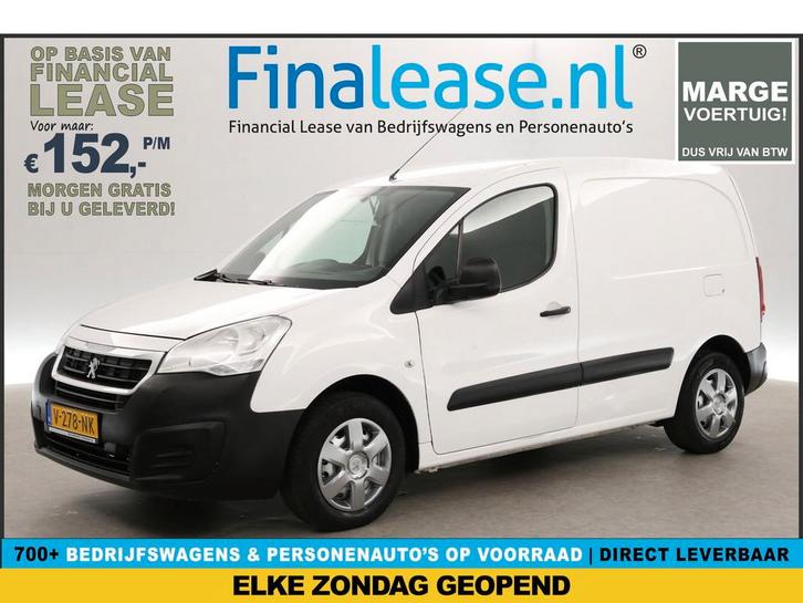 Peugeot Partner 120 1.6 BlueHDi MARGE Airco, Auto's, Bestelauto's, Lease, Handgeschakeld, Diesel, Peugeot, Wit, Verzenden