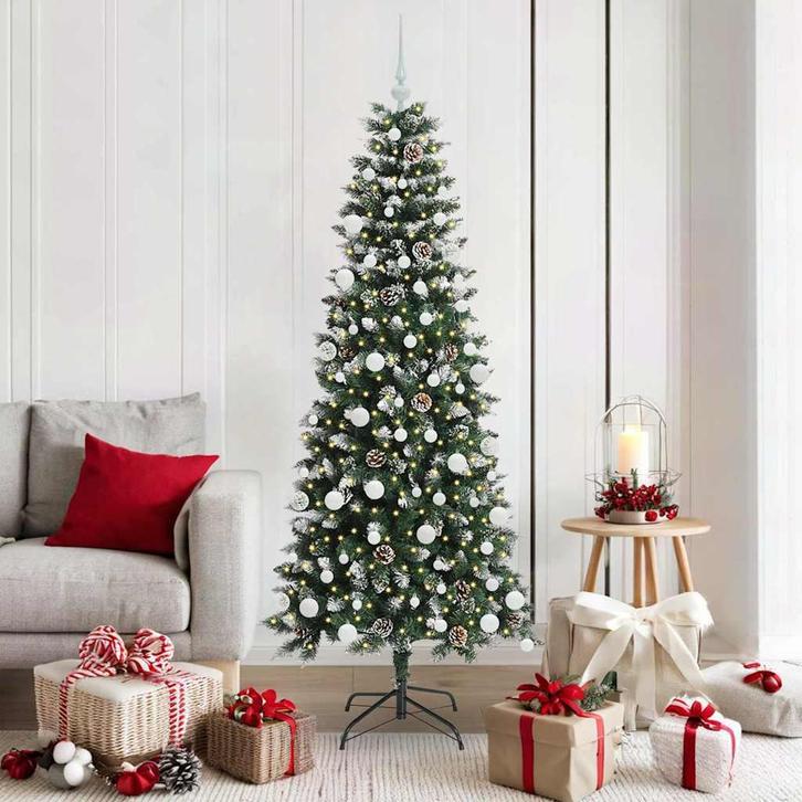 vidaXL Kunstkerstboom Groen 76 x 76 x 180 cm PVC en Plastic, Diversen, Kerst, Nieuw, Verzenden