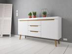 Dressoir Nebraska - Wit - Eiken - 160 cm, Verzenden, 150 tot 200 cm, Nieuw, Scandinavisch