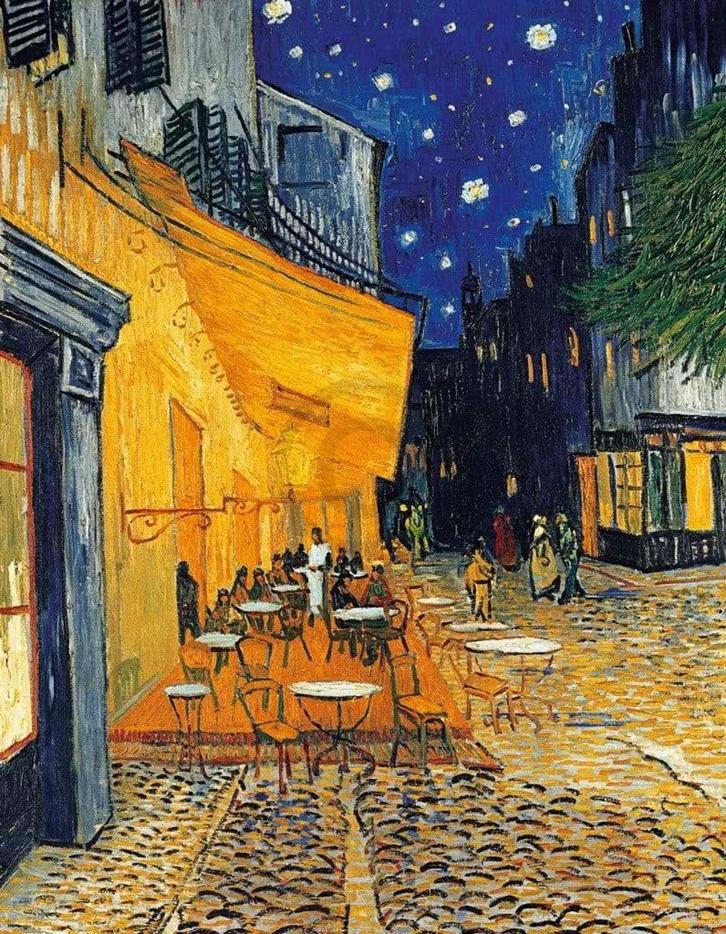 Kunstdruk Vincent Van Gogh - Café-Terrasse am Abend 70x90cm, Huis en Inrichting, Woonaccessoires | Schilderijen, Tekeningen en Foto's
