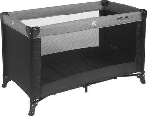 Titaniumbaby Campingbed 60X120 cm - Zwart / Melange, Kinderen en Baby's, Kinderkamer | Bedden, Verzenden
