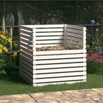 vidaXL Compostbak 100x100x102 cm massief grenenhout wit, Tuin en Terras, Overige Tuin en Terras, Verzenden, Nieuw
