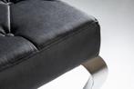 Elegante bank MODERN BAROK 172cm zwart fluweel roestvrij, Ophalen of Verzenden, Nieuw